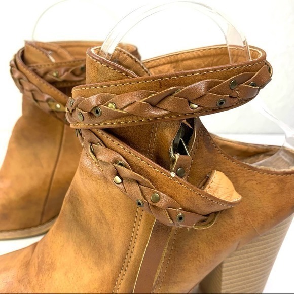 MI.IM Swanky Tan Braided Heeled Mule Backless Bootie - Picture 3 of 12